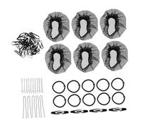 ABOOFAN 1 Set de Mallas Elásticas Invisibles Negras para Moños con Horquillas y Bandas Elásticas, Duraderas y Finamente Tejidas para Bailarinas y Competencia de Danza
