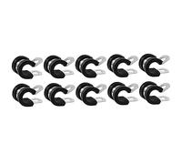 ABOOFAN 10 Piezas Abrazaderas de Tubo Inoxidable con Goma Acolchada Clips de Fijación para Cables y Tuberías Diseño R para Gestión y Protección Fácil y Profesionales