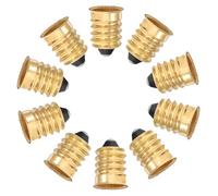 ABOOFAN 10 Piezas Adaptador E14 a E12 de Cobre Dorado, Convertidor de Portalámparas y Casquillo de Rosca para Lámpara, para Base de Bombilla Led, Uso en Oficinas y Mejoras de Iluminación
