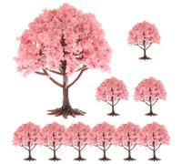 ABOOFAN 10 Piezas de Plantas Artificiales para Adorno Base, Árbol Simulado de 8 Cm en Color Rosa, Material Abs y Esponja, Adecuado para Adorno del Hogar y Paisaje en Miniatura
