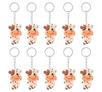 ABOOFAN 10 Piezas Llavero Vaquita Llavero De Vaca Colas De Vaca Relleno De Bolsa De Fiesta De Año Llavero De De Año Festival De Primavera Bolso Aleación Nacarado