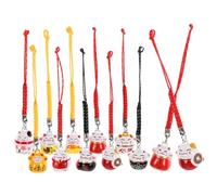 ABOOFAN 12 Piezas Uds Japonés Maneki Neko Colgante de La Fortuna Mal, Gato de La Suerte Llavero(Colores aleatorios)