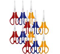 ABOOFAN 12 Tijeras Redondas con Escala, 132 Mm, Acero Inoxidable, Multifuncionales para Manualidades, Oficina, Escuela y Papelería, Corte Seguro para Adultos, Set de 12 Color Aleatorio