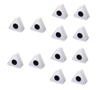 ABOOFAN 12piezas Micrófono De Entrevista Abs Triangular Logo Personalizable para Estaciones De Comunicación Diseño Práctico y Portátil Color Blanco