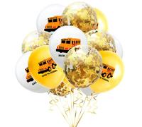 ABOOFAN 15 Piezas 12 Globos De Decoración De Fiesta Globos De Impresión De Autobús Escolar De Fiesta Escolar Juego De Conjunto De Emulsión