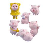 ABOOFAN 2 Juegos Adorno De Cerdito Rosa Cerdo Huchas para Animales Rana Figuritas De Cerditos Decoración Micro Paisaje Cerdito Adornos De Bonsai Manualidades De Cerdito 6 Piezas * 2