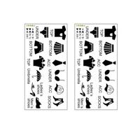 ABOOFAN 2 Juegos de Pegatinas Adhesivas de Pvc Negras para Clasificar Ropa y Zapatos, Organizador de Armario Decoración Funcional para Interiores Tocadores