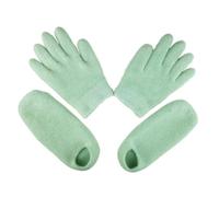 ABOOFAN 2 Pares de Guantes de Gel Natural para Manos y Pies Efecto Exfoliante y Nutritivo, Fabricados en Tela y Gel, Ideales para Cuidado en Casa y Spa