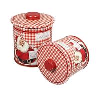 ABOOFAN 2 Piezas Caja de Almacenamiento Navideña de Hojalata Caja para Dulces de Fiesta para Almacenar Regalos de Festivales el Hogar Incluye para Envolver Regalos de Festival