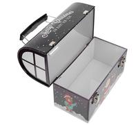 ABOOFAN 2 Piezas Caja De Lata Navideña Latas De Galletas Envases De Aperitivos Para Contenedor De Juguetes Llevar Recipientes De Comida Con Tapa Niños Con Cubierta Hojalata Caja De