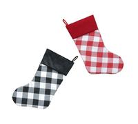 ABOOFAN 2 Piezas Calcetines Colgantes Navideños de Tela No Tejida Bolsas de Regalo Cuadros para Decoración de Árbol y Fiestas Almacenamiento Resistente para Dulces y Regalos