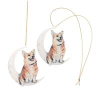 ABOOFAN 2 Piezas Colgante de Perro Lunar de Acrílico para Decoración de Pared y Auto Adorno para Fiestas y Hogar Incluye Ganchos para Instalación