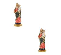 ABOOFAN 2 Piezas De Escultura De La Virgen Jesús Decoración Religiosa Figura De La Santa Virgen Figura De La Virgen Figuras De Sauce Crucifijo Collar para Hombres Adornos Navideños