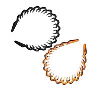 ABOOFAN 2 Piezas Diadema Ondas Diadema Peine Pelo Dientes para Uso Diario y Ocasiones Especiales