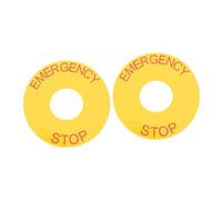 ABOOFAN 2 piezas Etiqueta Adhesiva Señal Parada Emergencia Calcomanías Advertencia para Maquinaria Industrial Adhesivo Fuerte para Botón Parada Urgente Uso Fábrica y Hogar