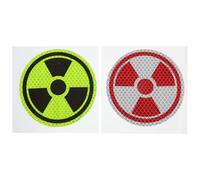 ABOOFAN 2 Piezas Etiqueta Reflectante Resistente y Visible de Advertencia de Radiación Nuclear Señal de Peligro Biológico y Radiactivo para Zona de Aislamiento