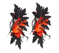 ABOOFAN 2 Piezas Halloween Candle Rings Wreaths Artificial Maple Leaf Fall Pillar Candle Holders For Thanksgiving Party Table Centerpieces and Wall Decor