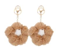 ABOOFAN 2 Piezas Llavero Pompón de Flor Caqui para Bolso, Mochila y Móvil