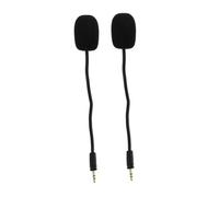 ABOOFAN 2 Piezas Micrófono de Diadema para Auriculares Gaming Brazo Desmontable, Función de Silencio, Capuchón de Esponja, Negro, para Ordenador y Streaming
