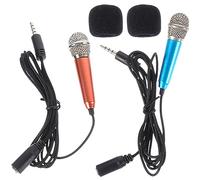 ABOOFAN 2 Piezas Mini Micrófono Accesorio De Telefono Teléfono Pequeño Micrófono Herramienta De Canto De Teléfono Micrófono De Canto Para Teléfono Metal Usb Grabacion Telefonica