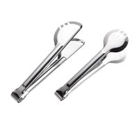 ABOOFAN 2 piezas Pinzas de Cocina Inoxidable Multifuncional y Antideslizantes para Servir Alimentos para Ensaladas Panes y Bbq Clip de Comida y Práctico