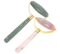 ABOOFAN 2 Piezas Rodillo Facial de Jade Herramienta de Masaje Facial para Rostro y Cuerpo Aleación de Aluminio Masaje No Raya la Piel para Mujeres y Adolescentes