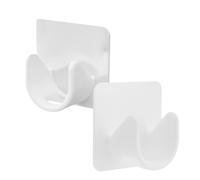 ABOOFAN 2 Piezas Soporte Adhesivo para Barra de Cortina de Baño Unidades Fijación Fuerte sin Taladro Clips Resistentes para Cortinas y Toallas Montaje Sencillo para Seguridad Familiar