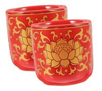 ABOOFAN 2 Piezas Taza Cerámica para Ofrendas Budistas Vaso Sagrado para Resistente al Desgaste Elegante y Pulido para y Rituales