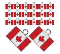 ABOOFAN 20 Colgantes Bandera de Canadá Mini Dijes para Manualidades de Aleación Baño de Aceite Tamaño 17X19 MM Accesorios para Pulseras y Collares Suministros para Joyería del Día de