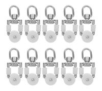 ABOOFAN 20 Unidades Poleas de Cortina Metállicas con Doble Rueda Silenciosa Riel para Cortinas de Techo Accesorios Resistentes para Rieles Carriles Deslizantes para Divisores de Ambiente