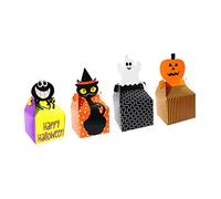 ABOOFAN 24 Piezas Caja de Dulces para Halloween Diseño de Gatos, Arañas y Fantasmas para Fiestas de Halloween y Almacenamiento de Galletas y Golosinas