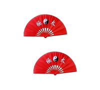 ABOOFAN 2piezas Abanico Plegable De Tai Chi Para Danza Fan Decorativo Chino Para Actuaciones y Fiestas Accesorio De Escenario Resistente y Elegante