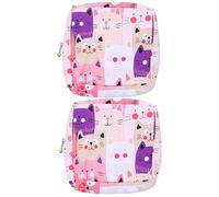 ABOOFAN 2piezas Bolsa De Almacenamiento Para Toallas Sanitarias y Monedas Diseño De Caricatura Multiusos y Duradera Para Viajes y Uso Diario Asortido