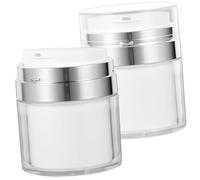 ABOOFAN 2piezas Botella Vacía Tipo Pulsador De Vacío Para Cosméticos Color Plateado Para Viajes Como Dispensador De Crema