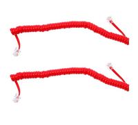 ABOOFAN 2piezas Cable Teléfono Espiralado Rojo Resistente y Fácil Instalación Cable Receptor para Línea Fija Sonido y Duradero para Oficina y Hogar