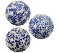 ABOOFAN 3 Piezas Bola Decorativa De Cerámica Orbe De Cerámica Flotante Bolas Decorativas Azules Bolas De Acento Decorativas Pecera Flotando Bolas Home Decoracion Inflable Porcelana Café