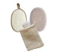 ABOOFAN 3 Piezas Esponjas Exfoliantes Naturales de Lufa para Baño y Spa Almohadillas Exfoliantes Corporales y Faciales con Esponjas de Color Claro Jabón de Algodón y Lino para Ducha
