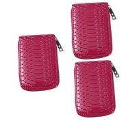ABOOFAN 3 Piezas Patrón De Serpiente Tarjetero Acordeón Cartera con Cremallera para Hombres Titular De Crédito Billeteras De Hombres Cuero Original Wallet Men Men's Wallets Pocket Simple