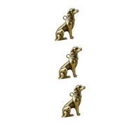 ABOOFAN 3 Piezas Perro Llavero Mascota Felpa Perro Tejonero Perros Cachorro decoración Colgante Estatuilla de Animal Colgante de Llavero de Perro de latón Colgante de Perro de Cobre Golden