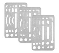 ABOOFAN 3 Protectores de Borrado de Acero Inoxidable para Manualidades, Herramientas de Ingeniería, Plantillas de Dibujo Resistentes y Precisas, Kit de 3 Piezas para Artistas y