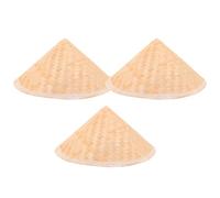 ABOOFAN 3 Sombreros Cónicos de Bambú, Ligeros Pintar, Ideales para Actividades Artísticas en Grupo y Fiestas, Estilo Tradicional Oriental