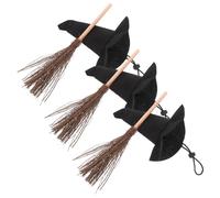 ABOOFAN 3juego Sombreros De Bruja Escobas Miniatura Para Decoración De Botellas y Manualidades De Halloween Accesorios Para Fiestas De Magos y Brujas