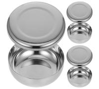 ABOOFAN 3piezas Bowls Acero Inoxidable Doble Tazón de Arroz con Tapa Tazón Sopa Multiusos Alimentación Infantil y Adulto Bowl de Cocina