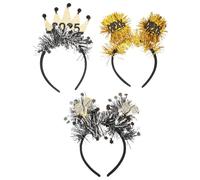 ABOOFAN 3piezas Diadema Brillante de Año con Estrellas Lentejuelas y Adornos de Cetro Accesorios Cabello para Fiestas de Nochevieja Tocado de Fiesta para Mujeres