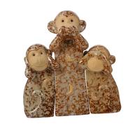 ABOOFAN 3piezas Estatuas Cerámicas Mono Tres Sabios Figuras Decoración Escritorio Hogar Oficina Diseño No Ver Oír Hablar