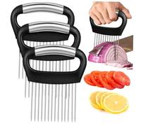 ABOOFAN 3Piezas Soporte para Cebolla con Función Doble Herramienta de Corte y Ablandador de Carne Cortador de Verduras para Rebanar Tomates Patatas y Cocina