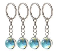 ABOOFAN 4 Llaveros Mini de Planeta Tierra Dije de Cristal y Aleación de Zinc Colgantes Decorativos para Mochila Llaveros Temáticos de Globo Terráqueo para Viajes y Recuerdos
