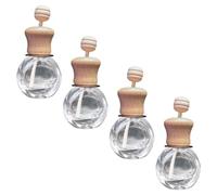 ABOOFAN 4 Piezas Botella De Perfume Vacío Botella De Cristal Del Ambientador Del Coche Difusores De Coche Para Aceites Esenciales Difusor De Aroma Aceite Esencial Madera Adornos