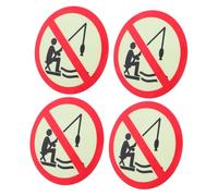 ABOOFAN 4 Piezas Carteles de Pescar Pegatinas de Advertencia Resistentes al Agua y Uv Instalación Rápida y Señalización para Zonas No de Pesca Lagos y Ríos