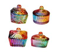 ABOOFAN 4 piezas Copas de Cristal para Manicura con Diseño Vasos Decorativos Profesionales para Uñas Duraderos y Fáciles de Limpiar para Arte de Uñas y Esmaltes